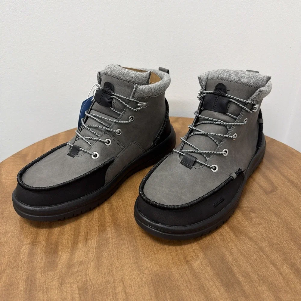 Hey Dude Men's‎ Bradley Classic Tumbled Granite Grey Size 10 lightweight wool